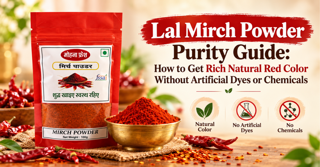 Mohana Fresh lal mirch powder purity guide with red chilli powder and dried red chillies